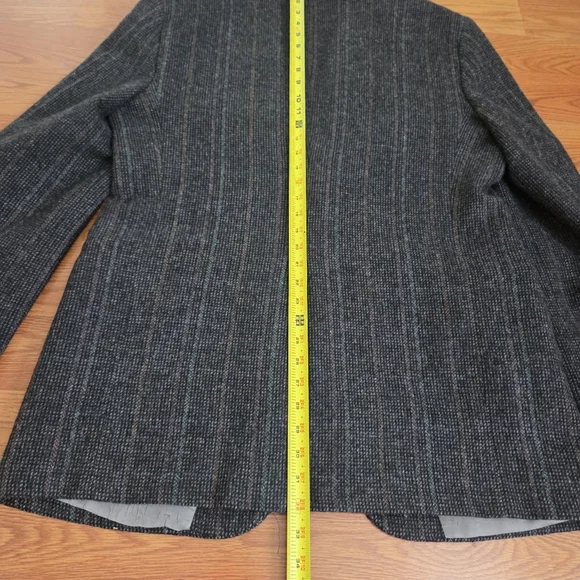 VTG 70s Centura The Broadway Wool Gray Houndstooth Blazer Sport Coat Jacket, 42R - Picture 15 of 16
